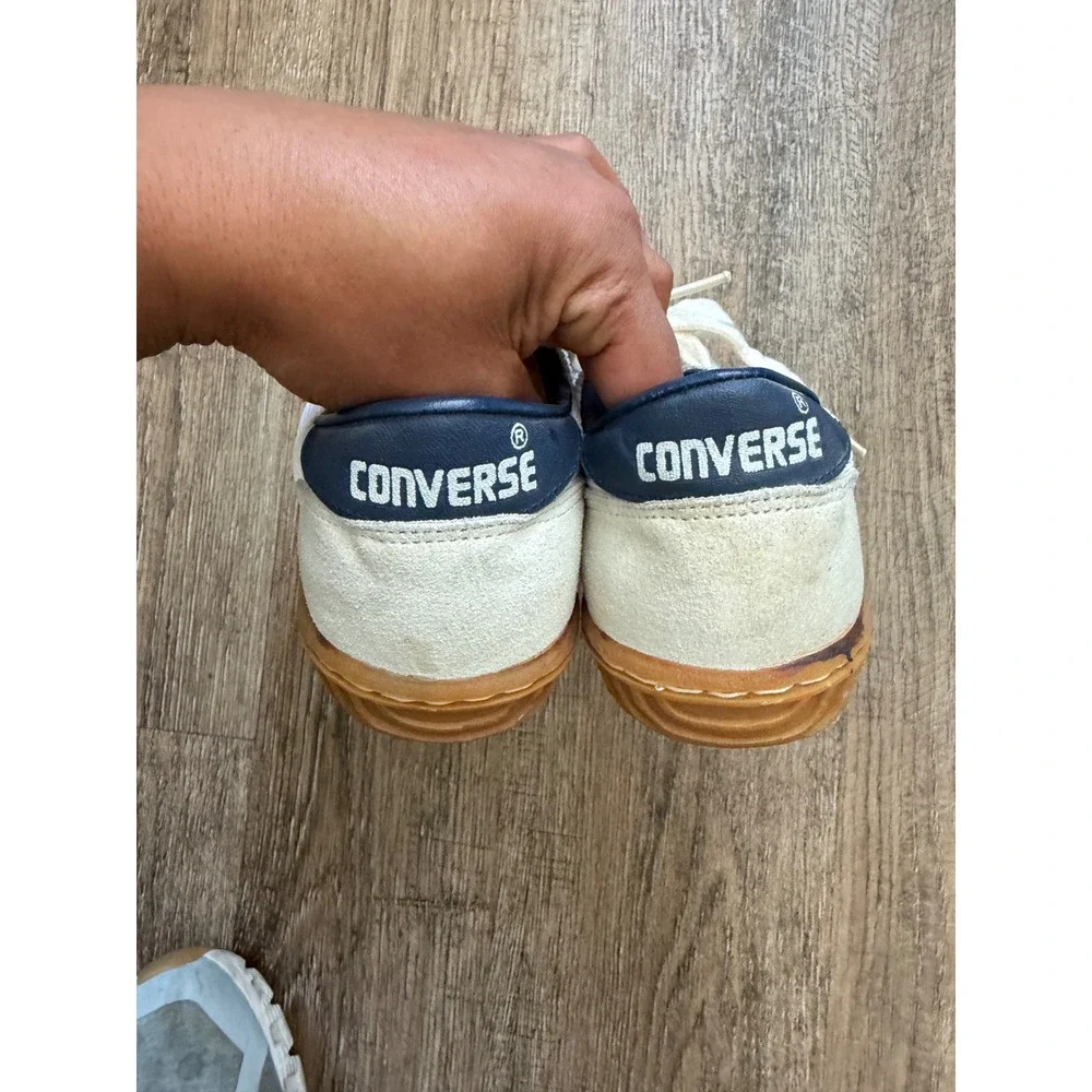 Vintage Converse Star Player Sneakers Size 5.5 Off White Navy Gum Sole Made Kore